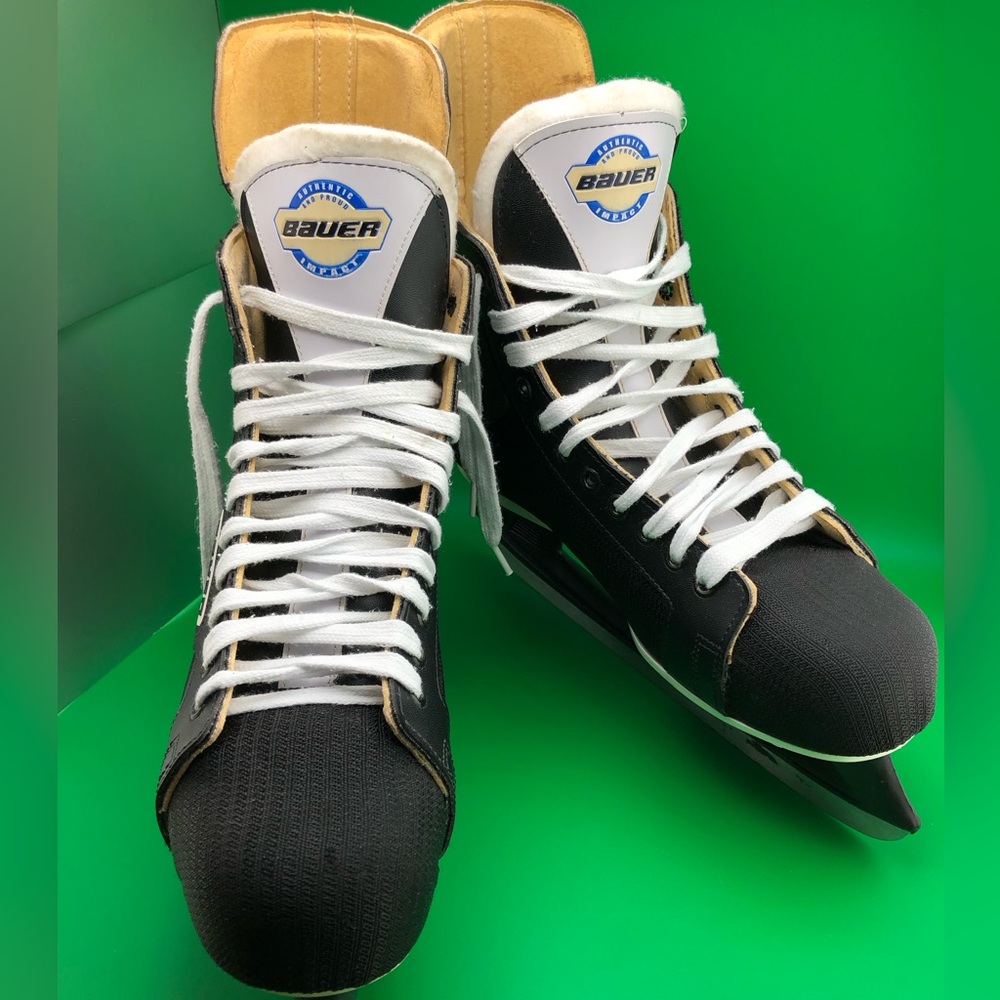 Vintage Men's Bauer Impact 33 Ice Hockey Skates, Size 12, Black